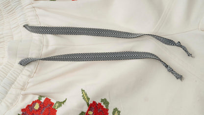 Kedera barrel jeans - embroidered wide leg pants with pockets for women