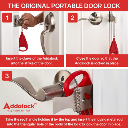 Lock — Original portable door lock by Rishon Enterprises Inc. for security and travel.