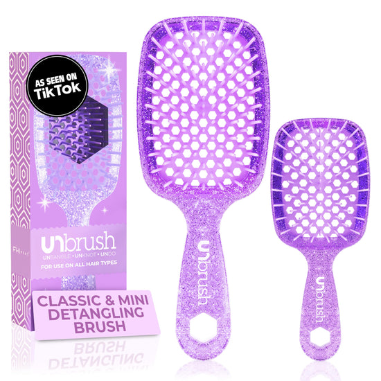 FHI Heat - UNbrush detangling brush combo pack — DuoFlex anti static hair brush and vented detangler brush for pain-free styling.