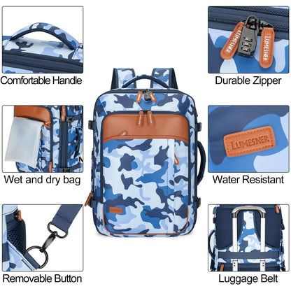 Travel backpack - 42L expandable flight approved carry on luggage