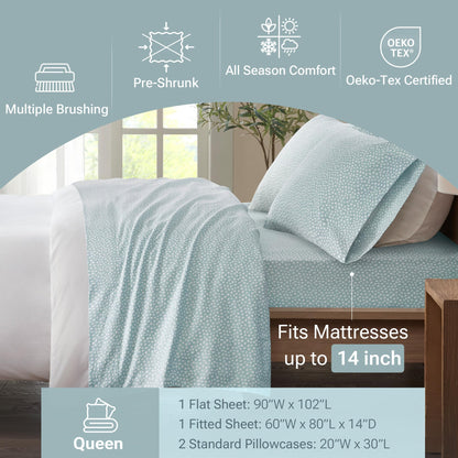 BED_LINEN_SET — Sleep Philosophy True North flannel sheets in cotton with novelty print