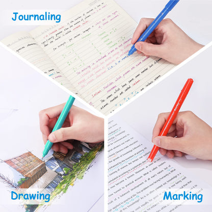AECHY marking pen — dual tip with curve shapes and 8 colors for note taking supplies