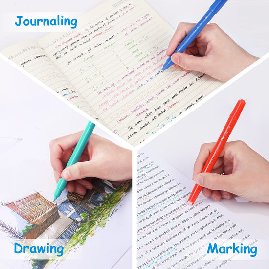 AECHY marking pen — dual tip with curve shapes and 8 colors for note taking supplies