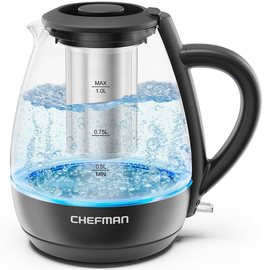 Chefman electric water boiler with tea infuser and boil-dry protection
