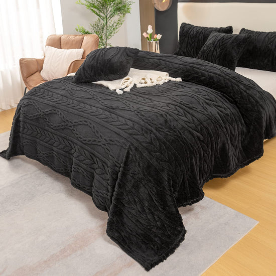 YUSOKI fleece throw blanket - Sherpa style