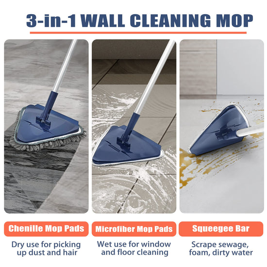 JEHONN mop with long handle 82 inches for baseboard, window, floor cleaning
