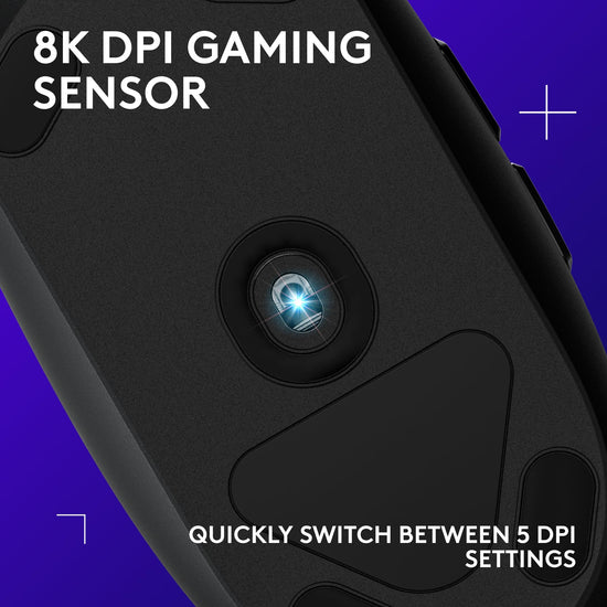 Logitech G203 wired gaming mouse — 8000 DPI with RGB lighting effects and 6 buttons