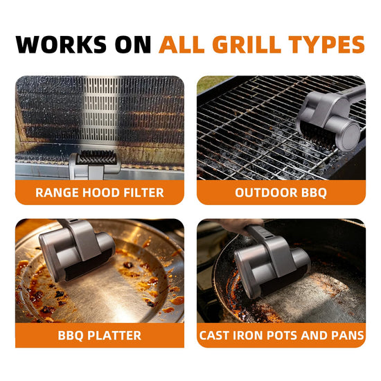 Electric Grill Brush for Outdoor Grill, High Torque Grill Rescue Brush with 4000mAh Cordless BBQ Grill Cleaner 3 Speed Automatic Barbecue Grate Cleaner Tool
