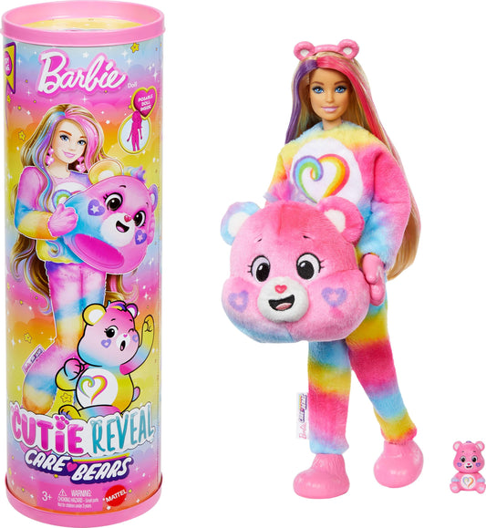 Barbie toy figure — Cutie reveal care bears doll with 10 surprises and mini bear