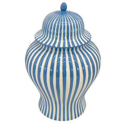 Galt International 18 candy stripe ginger jar - holiday decor with lid
