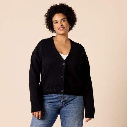 Sweater — Relaxed fit V-neck cropped design by Amazon Essentials