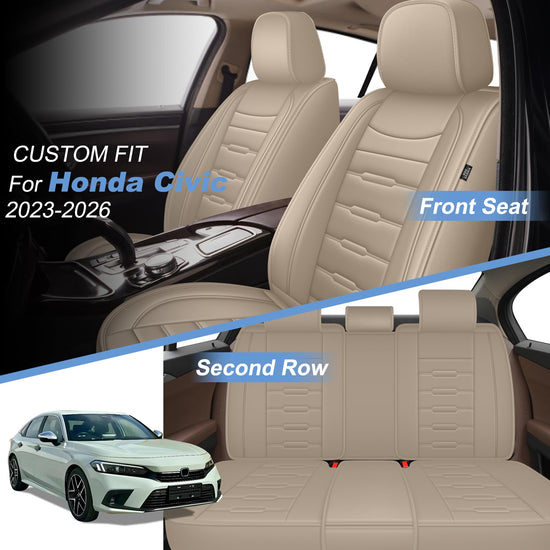 Vehicle seat cover — Custom fit faux leather for Honda Civic 2003-2015
