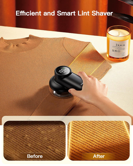 coldSky lint remover — Rechargeable with digital display and safety lock