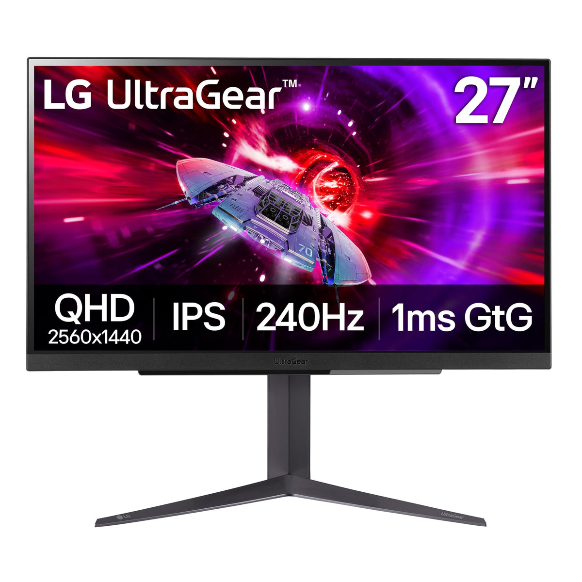 LG 27GR83Q-B gaming monitor — 27-inch QHD with 240Hz refresh rate and G-Sync