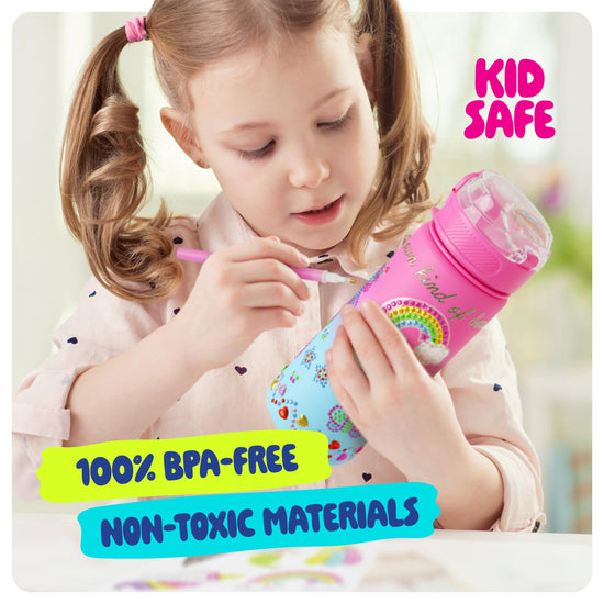 Dan&Darci art craft kit — decorate your own glow-in-the-dark water bottle kit for girls