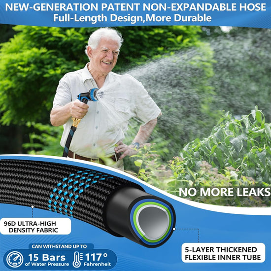 Hardware tubing — 100 ft flexible garden hose with 10 function sprayer