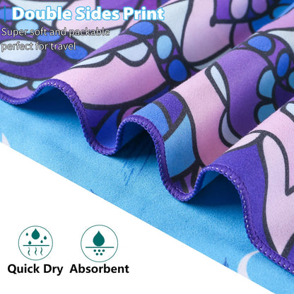 Microfiber towel — sand free and quick drying for travel and outdoor activities.