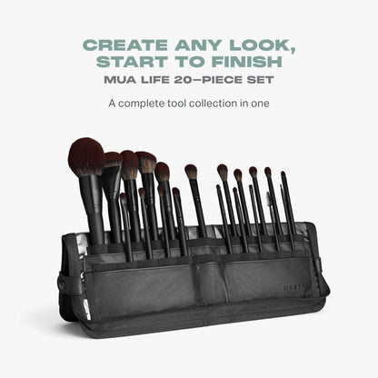 Morphe makeup brushes — 20 piece set with synthetic bristles and case