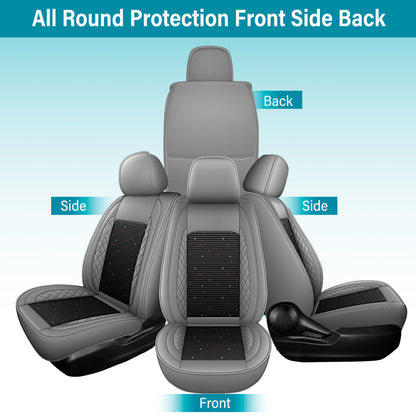 AOMSAZTO vehicle seat cover — breathable ice silk faux leather for Volkswagen Jetta 2008-2026