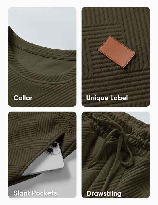 Track suit — JMIERR 2 piece knit jacquard pullover and joggers set with pockets