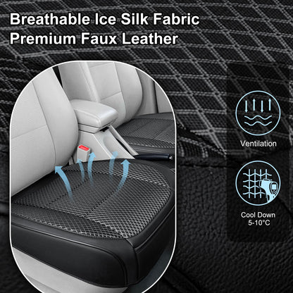 Vehicle seat cover — Ventilated bottom with storage pocket for comfort and breathability
