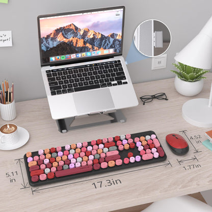 UBOTIE keyboard and mouse set — colorful design with flexible keys and optical mouse