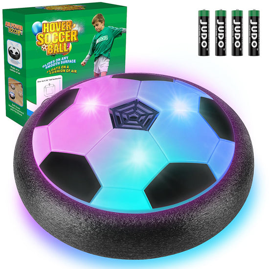 Hover soccer ball set — air floating toy with LED lights and foam bumper