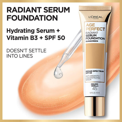 L’Oréal Paris skin foundation with SPF 50 and radiant serum formula