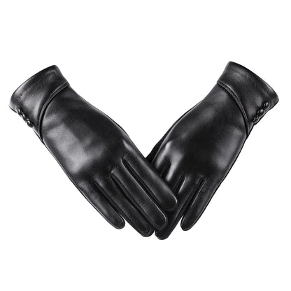 APPAREL_GLOVES — Alqqas women's winter leather touch screen gloves with wool lining