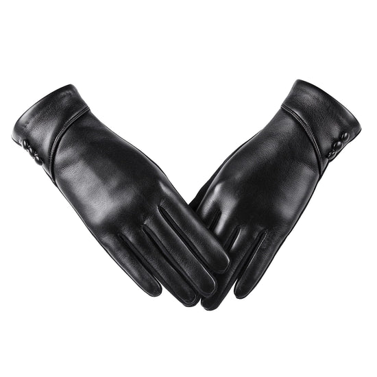 APPAREL_GLOVES — Alqqas women's winter leather touch screen gloves with wool lining