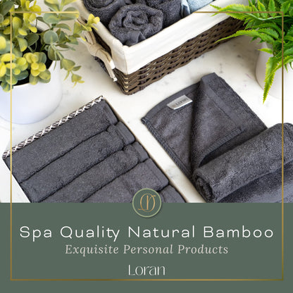 Towel — Soft bamboo washcloths set of 6 for skin cleansing 10” x 10”