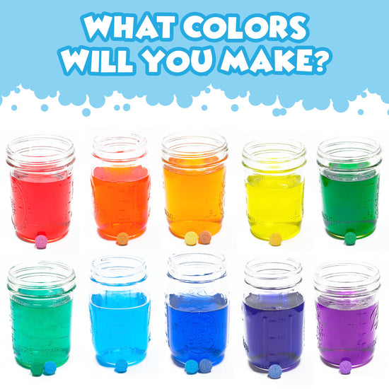 Tub Works® bath color fizzies — Nontoxic and fragrance-free bathwater additive