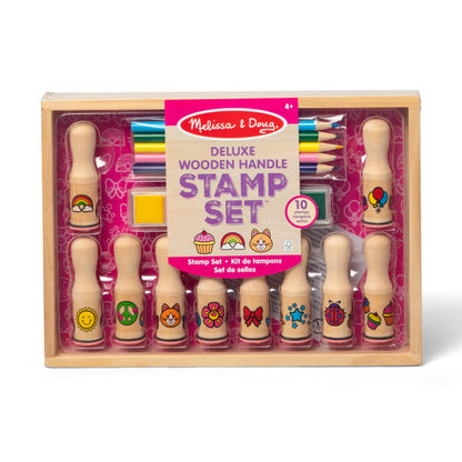 Melissa & Doug Deluxe Happy Handle Stamp Set - Fun stamp set for creative play