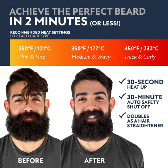 Arkam beard straightener — ionic and anti-scald technology for men