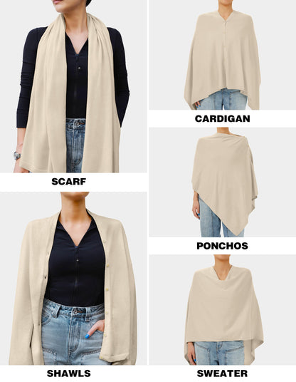 PULI coat — versatile knitted shawl with buttons and lightweight design