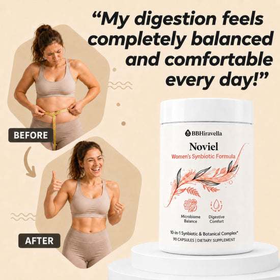 BBHiravella Noviel Gut Health Capsules with Berberine & Bromelain – 10-in-1 Gut Biofilm Support Formula for Women – Digestive Balance & Metabolism Wellness – Vegan Non-GMO, 90 Capsules