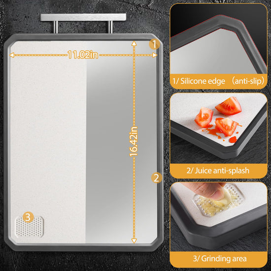 Cutting board — Double sided non-slip design with juice groove and mesh