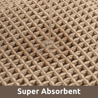 AMOAMI bath mat — absorbent and non-slip with tassels, machine washable, 17x24 beige