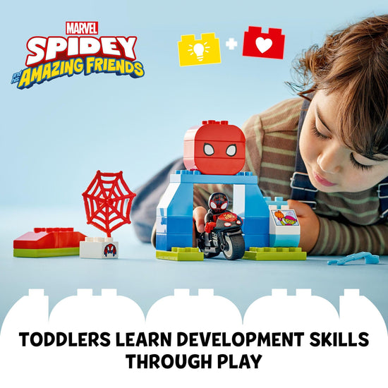 LEGO DUPLO Marvel motorcycle adventure playset - Spidey and friends for toddlers, ages 2+ years - 10424