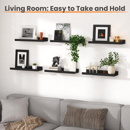 upsimples floating shelves - set of 6 for wall