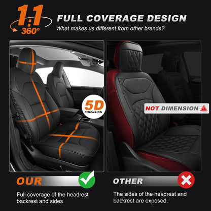 AOMSAZTO vehicle seat cover - Black full set for Tesla Model 3 2024 2025 (not for performance) with armrest cover