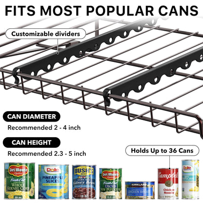 Simple Houseware can rack shelf - stackable design for space-saving organization.Simple Houseware shelf - stackable can rack for efficient storage.