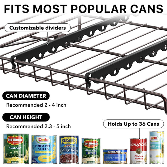 Simple Houseware can rack shelf - stackable design for space-saving organization.Simple Houseware shelf - stackable can rack for efficient storage.