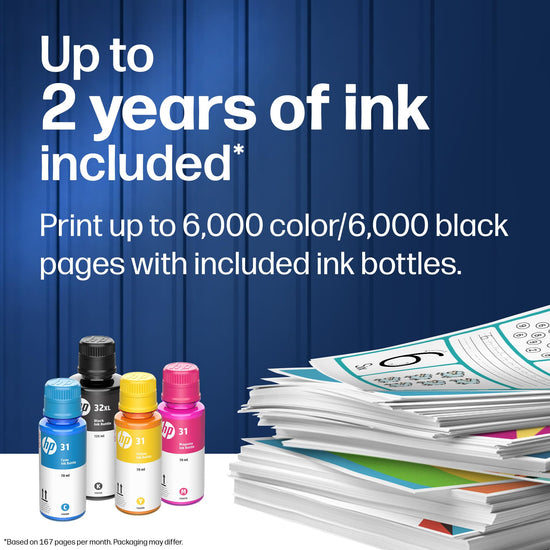 HP Smart-Tank wireless printer — includes up to 2 years of ink