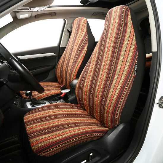 P&J auto vehicle seat covers — Baja blanket design with integrated bucket fit