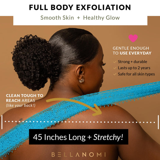 BELLANOMI bathing sponge — Authentic African net for gentle daily exfoliation