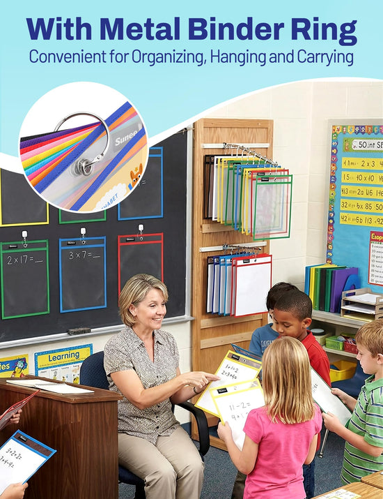 CARD_DOCUMENT_SLEEVE — SUNEE assorted colors dry erase pockets