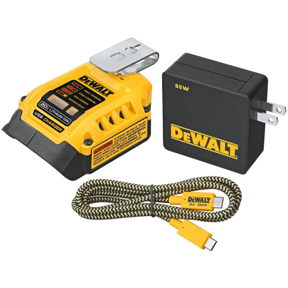 DEWALT battery charger — USB wall charging kit included