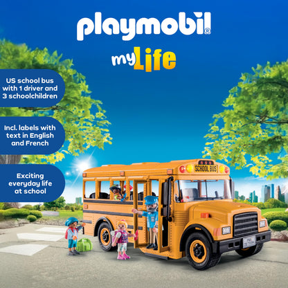 Playmobil toy figure playset — school bus with accessories and figures