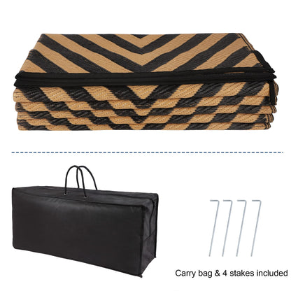 Ridota reversible rug — modern plastic straw design for outdoor use